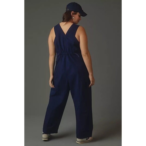 Daily Practice By Anthropologie Zip-Front Jumpsuit Sleeveless Navy 3XPS 283893 - Picture 5 of 10